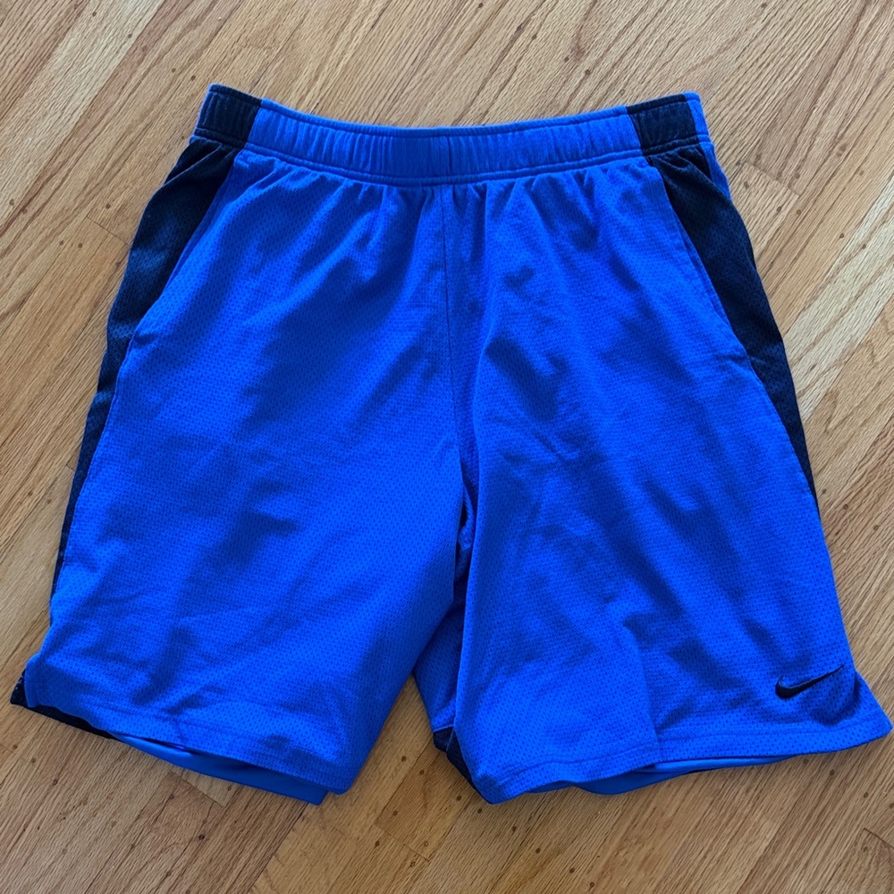 Nike Blue Athletic Shorts with Navy Panels